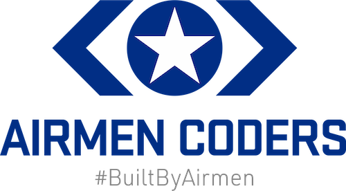 Airmen Coders logo with #BuiltByAirmen